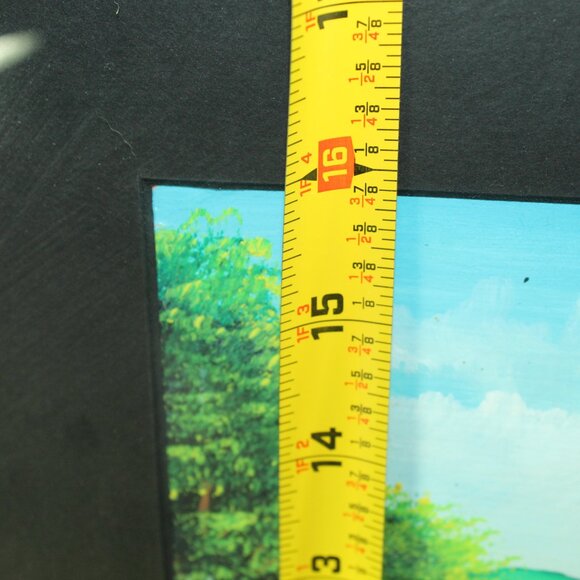 Rustic 21" x 27" Frame & Original Spanish Village Painting Artwork by Jeremy U. - Picture 5 of 8